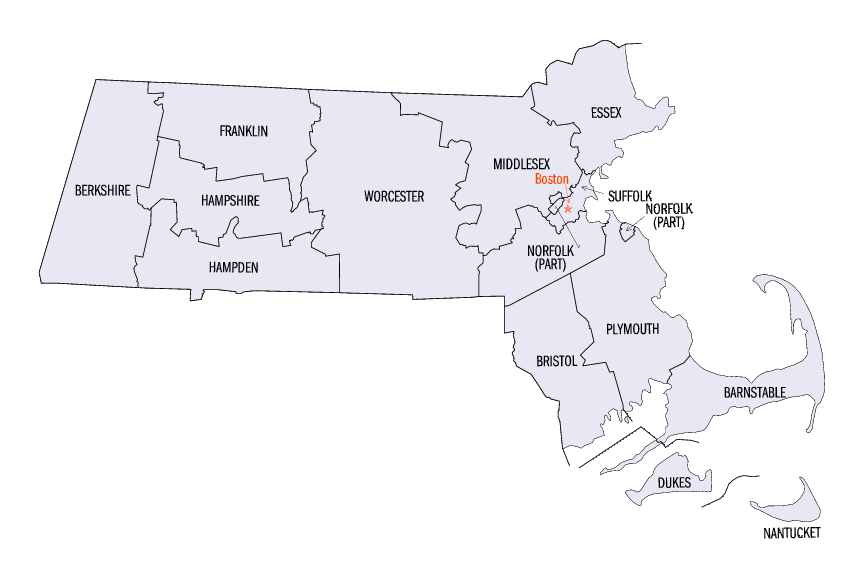 Штат массачусетс на карте. Штат Массачусетс на карте США. Массачусетс административное деление.
